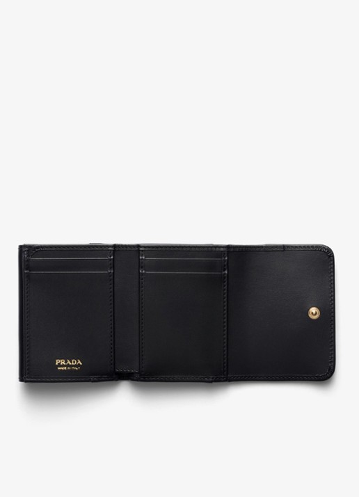 Prada Small portemonnee van leer - voorkant 4 zwart