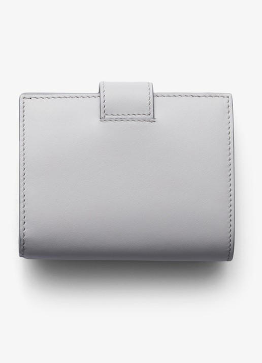 Prada Small portemonnee van leer - achterkant 4 lichtgrijs