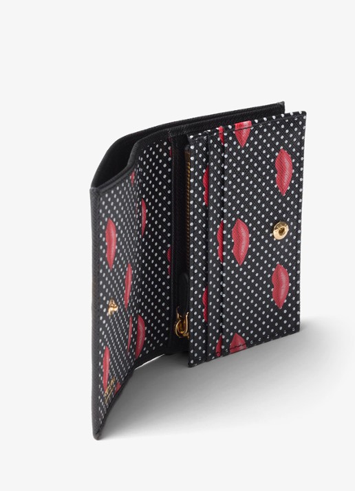 Prada Small portemonnee van leer - detail 4 zwart