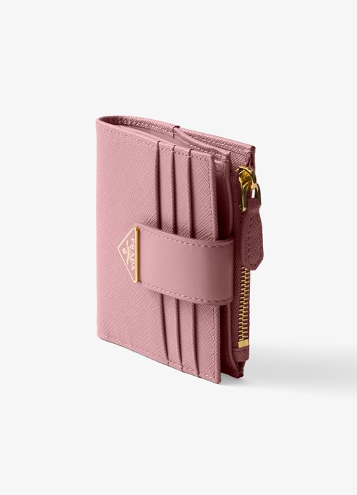 Prada Small portemonnee van leer - detail 2 oudroze