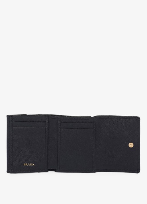 Prada Small portemonnee van leer - voorkant 2 diepzwart