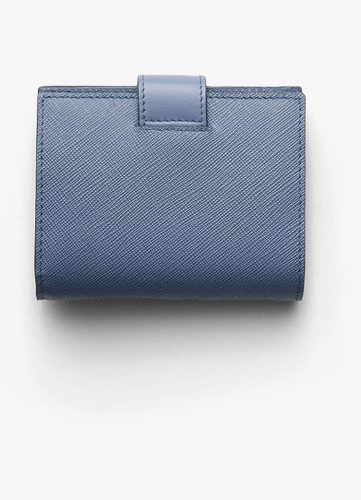 Prada Small portemonnee van leer - achterkant 3 blauw