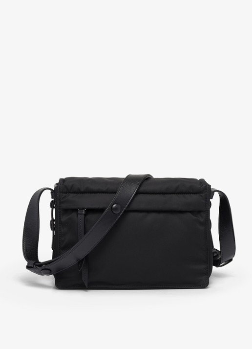 Prada Small Re-Nylon gewatteerde schoudertas met leren details - achterkant 7 zwart