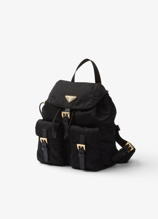 Prada Small Re-Nylon rugzak met logo - detail 4 diepzwart