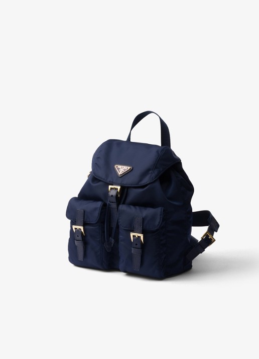 Prada Small Re-Nylon rugzak met logo - voorkant 5 donkerblauw