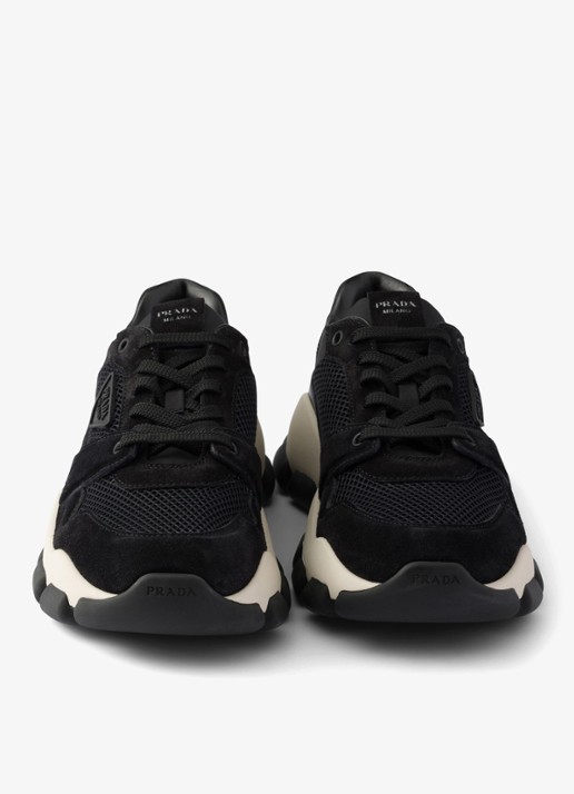 Prada Sneaker met suède details - detail 5 zwart