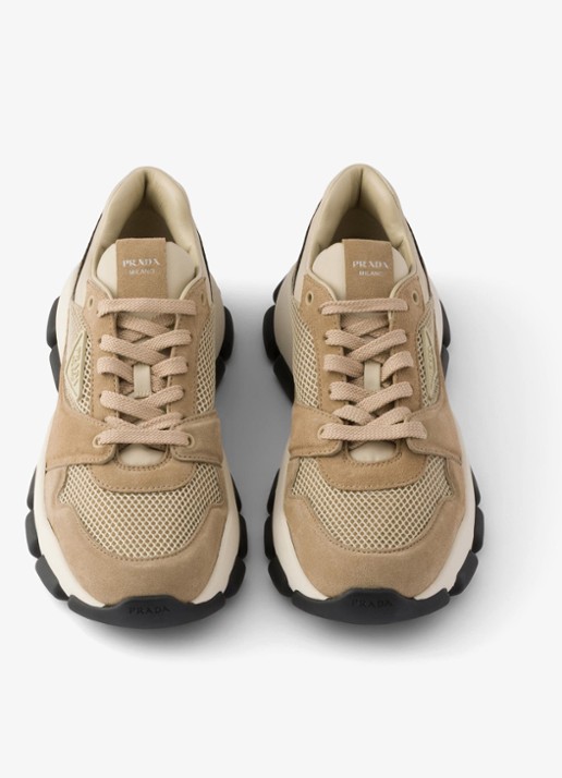 Prada Sneaker met suède details - detail 5 beige