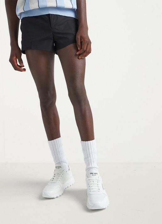Prada Sneaker van leer met logo - achterkant 3 wit