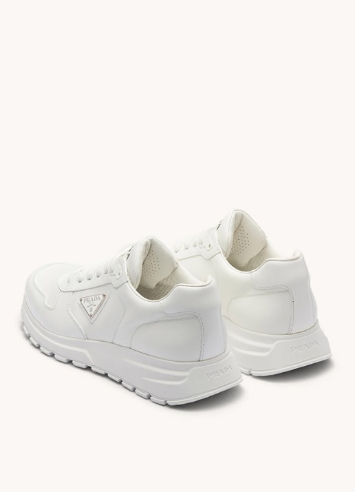 Prada Sneaker van leer met logo - detail 5 wit