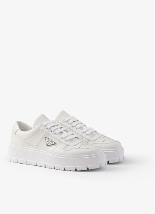 Prada Sneaker van leer - voorkant wit