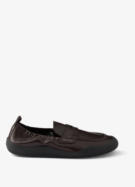 Prada Speedrock loafer van kalfsleer - voorkant brown