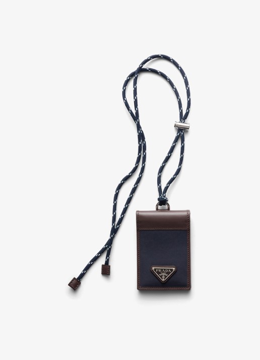 Prada Speedrock Re-Nylon pasjeshouder van leer met contrast