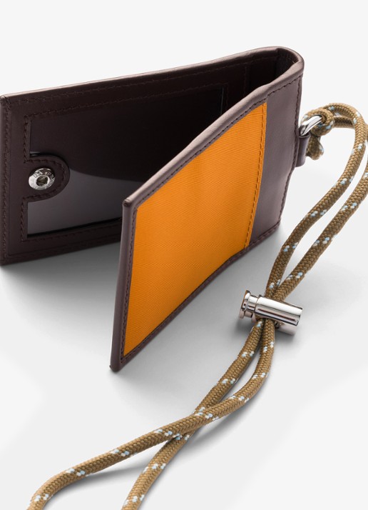Prada Speedrock Re-Nylon pasjeshouder van leer met contrast - detail 3 orange