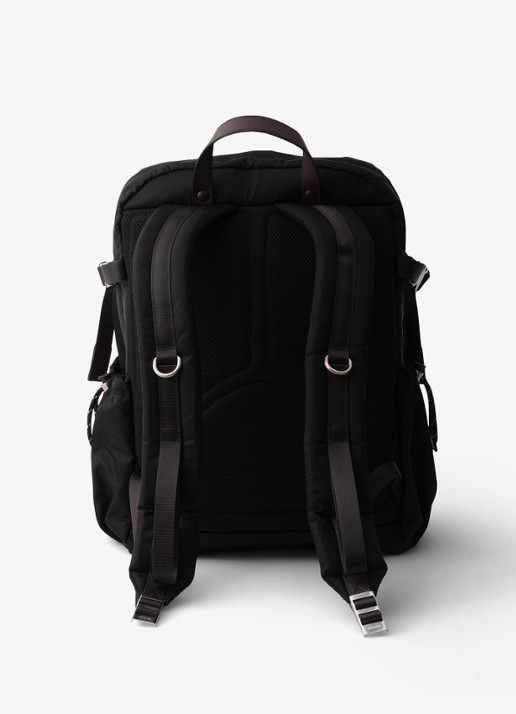 Prada Speedrock Re-Nylon rugzak met leren details - achterkant 6 zwart