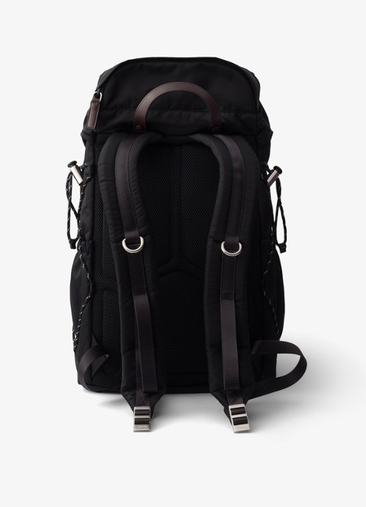 Prada Speedrock Re-Nylon rugzak met leren details - achterkant 5 zwart