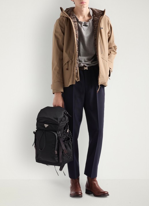 Prada Speedrock Re-Nylon rugzak met leren details - detail 4 zwart
