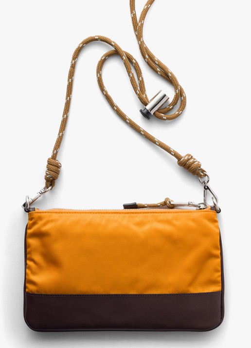 Prada Speedrock Re-Nylon telefoonhoesje met leren details en afneembare schouderriem - achterkant 2 orange
