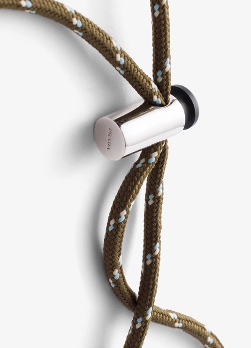 Prada Speedrock Re-Nylon telefoonhoesje met leren details en afneembare schouderriem - detail 4 groen