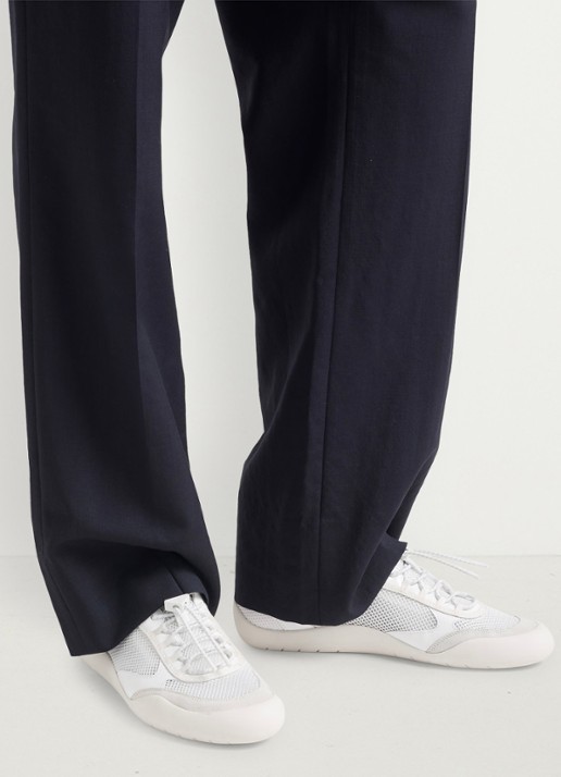 Prada Speedrock sneaker met lakleren en mesh details - voorkant 7 wit