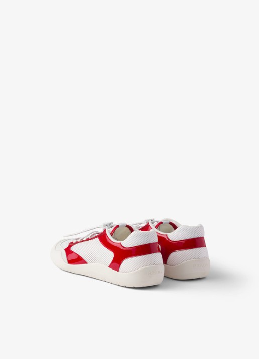 Prada Speedrock sneaker met lakleren en mesh details - achterkant 7 rood