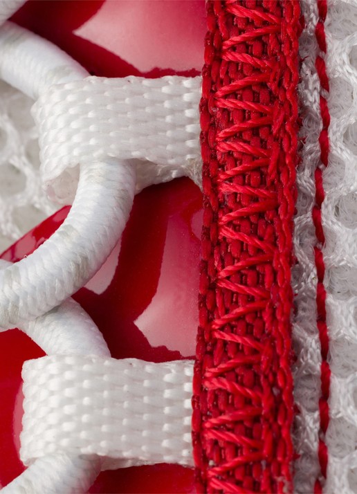 Prada Speedrock sneaker met lakleren en mesh details - detail 6 rood