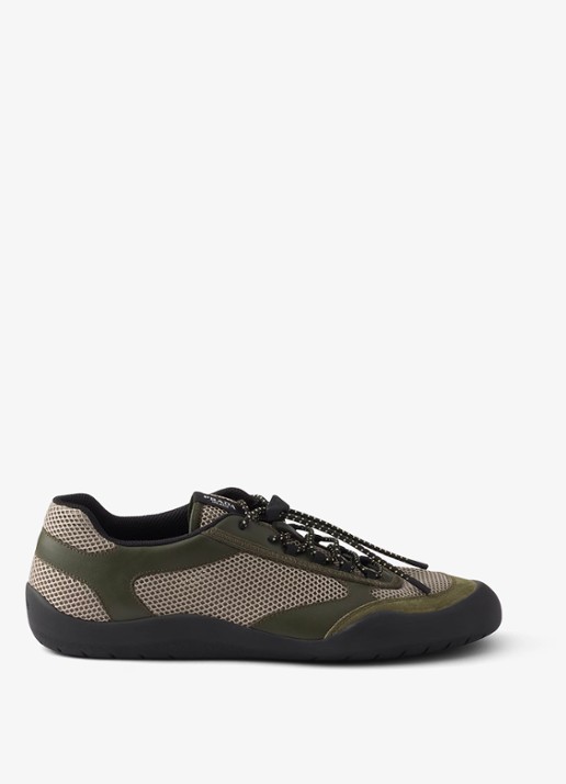 Prada Speedrock sneaker van leer met mesh details