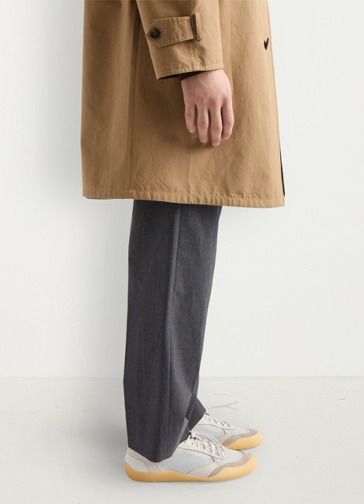 Prada Speedrock sneaker van leer met mesh details - voorkant 2 beige