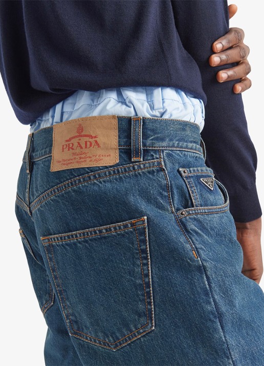 Prada Straight leg jeans met donkere wassing - detail 3 indigo