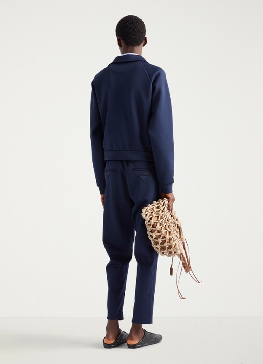Prada Sweatvest met steekzakken - achterkant donkerblauw