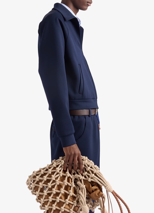 Prada Sweatvest met steekzakken - detail 5 donkerblauw