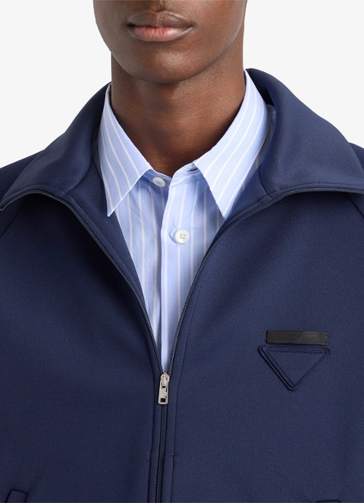 Prada Sweatvest met steekzakken - detail 6 donkerblauw