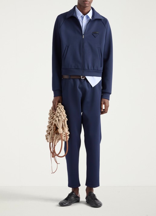 Prada Sweatvest met steekzakken - voorkant 3 donkerblauw
