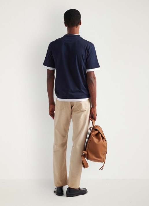 Prada T-shirt met contrast - achterkant donkerblauw