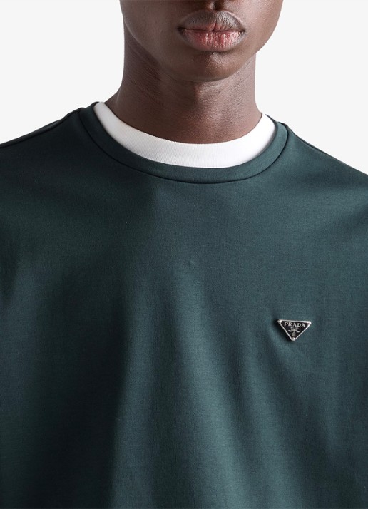 Prada T-shirt met logo - detail 2 groen