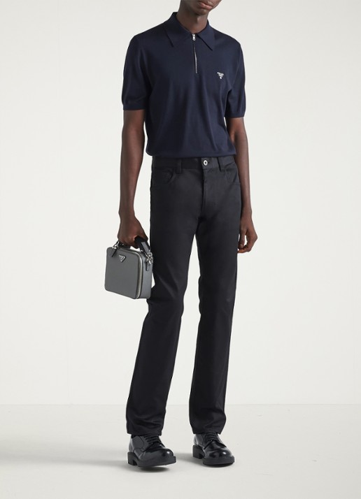 Prada Tapered jeans met stretch - voorkant 2 zwart