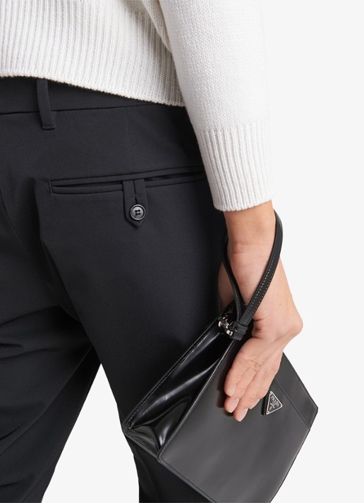 Prada Techno slim fit pantalon met steekzakken - detail 4 zwart