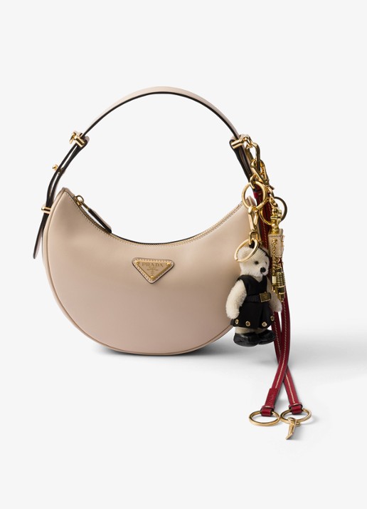 Prada Teddy tasbedel met logo - voorkant 2 wit
