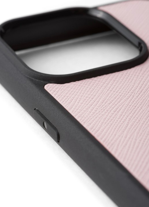 Prada Telefoonhoes van leer voor iPhone 15 Pro - achterkant 2 lichtroze