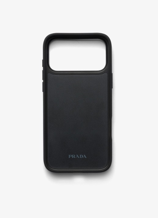 Prada Telefoonhoesje van leer voor iPhone 17 Pro Max - achterkant 3 donkerblauw