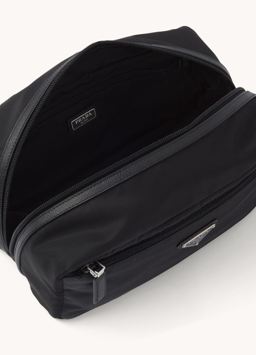 Prada Toilettas met leren details - detail 9 zwart