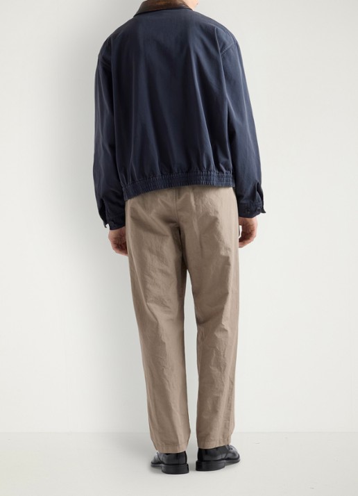 Prada Wide fit chino in linnenblend - achterkant 3 beige