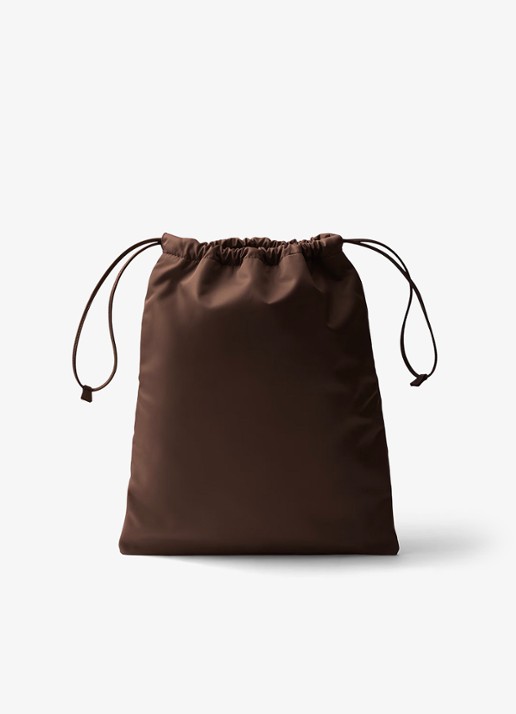 Prada Wish Re-Nylon handtas met logo - achterkant 5 donkerbruin