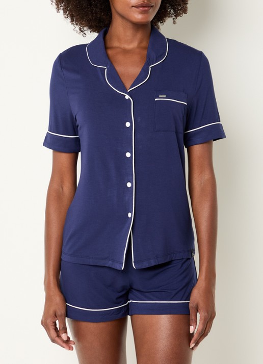 Pretty You Bamboe pyjamaset met contrasterende bies