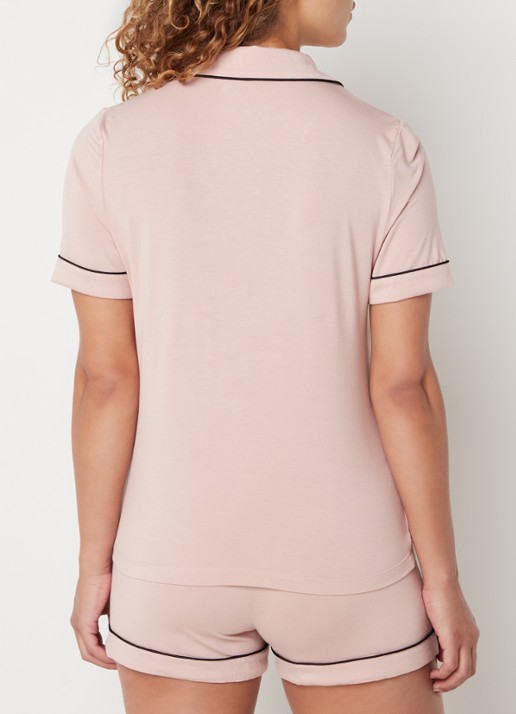 Pretty You Bamboo pyjamaset met borstzak - achterkant oudroze