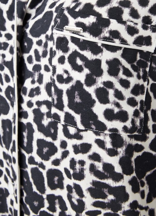 Pretty You Bamboo pyjamaset met contrasterende bies - detail 2 donkergrijs