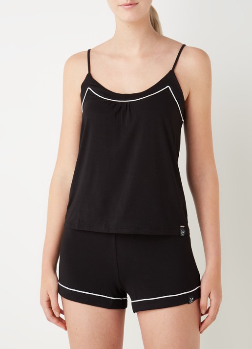 Pretty You Bamboo pyjamaset met contrasterende bies