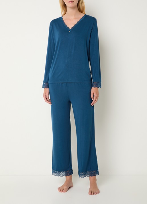 Pretty You Bamboo pyjamaset met details van kant