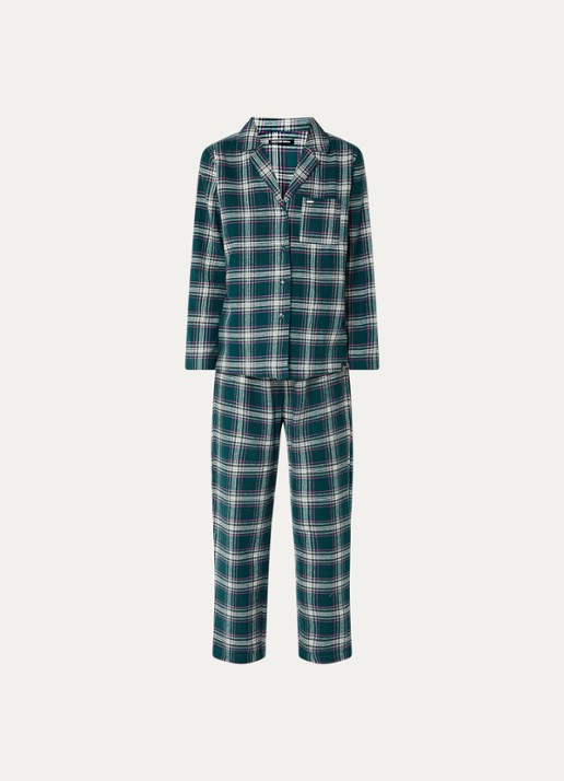 Pretty You Pyjamset met ruitdessin - voorkant groen