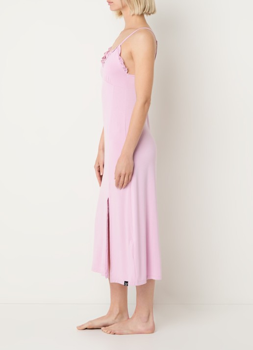 Pretty You Slipdress met split - voorkant 2 roze