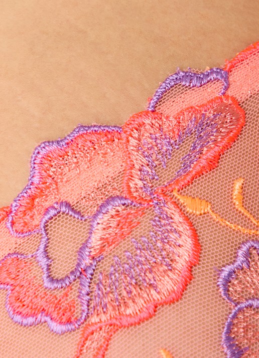 PrimaDonna Devdaha beugel bh met overlay van mesh - detail 2 koraalroze